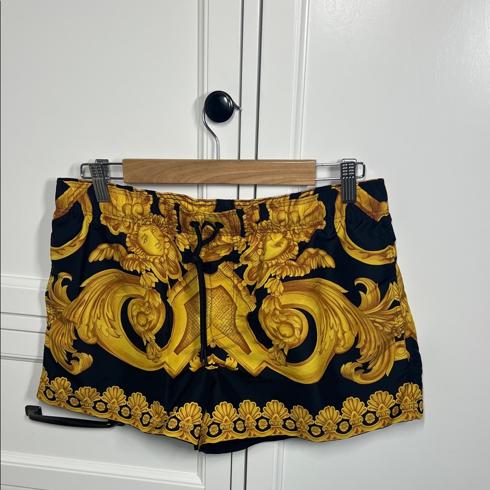 Versace Black and Gold Swim Trunks **Authenitc**